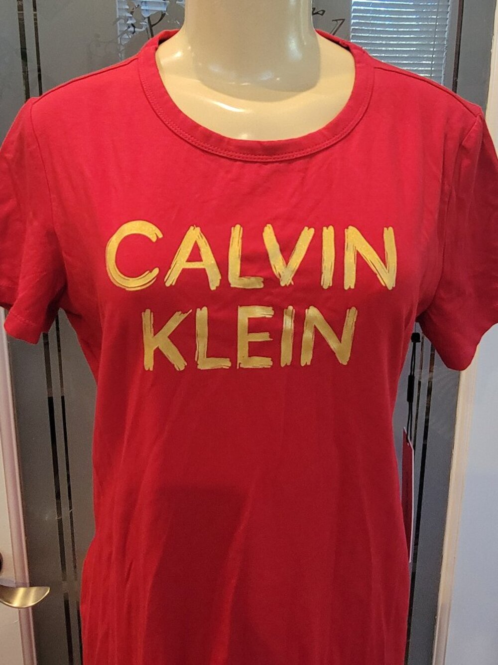 Calvin Klein Women's Short Sleeve Logo Round Neck T-Shirt Dress - Picture 3 of 10